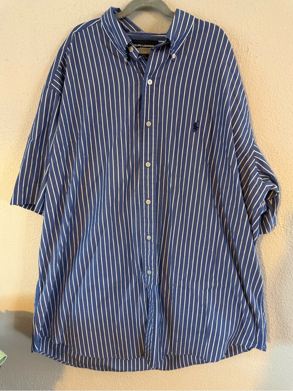 Polo by Ralph Lauren Navy and White Vertical Stripe Button-Down Shirt